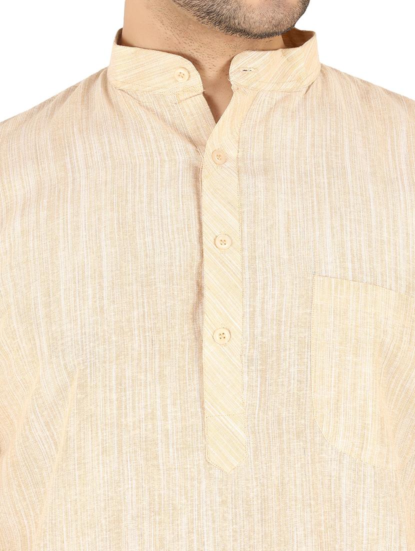 men self design mandarin neck long kurta - 21537867 - Standard Image - 4