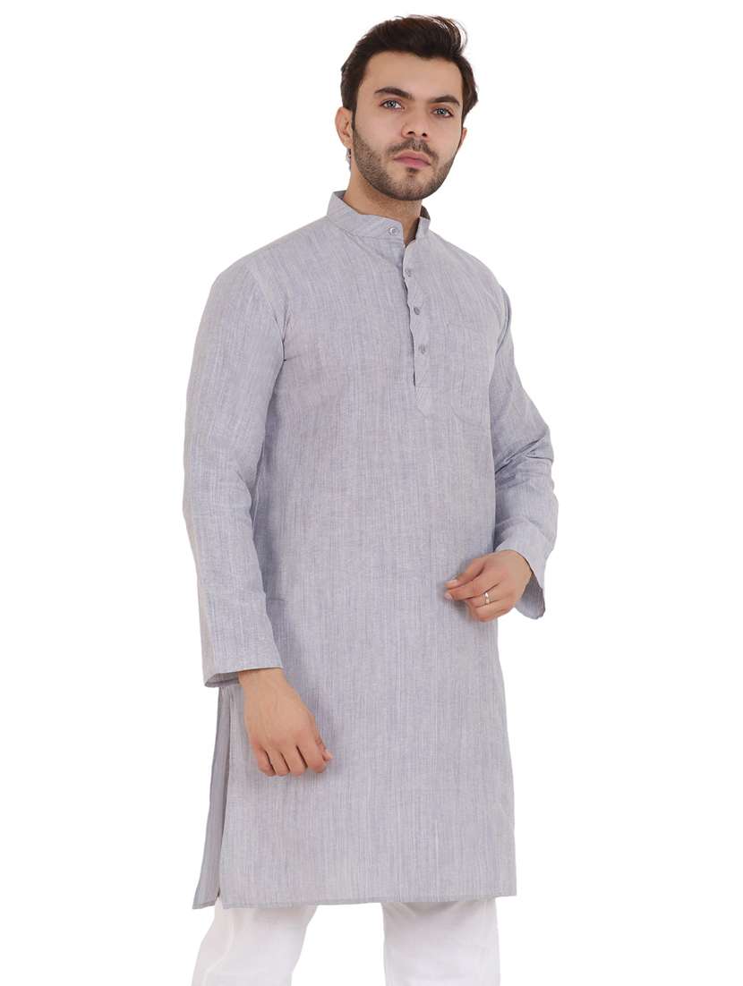 men self design mandarin neck long kurta  - 21537868 -  Standard Image - 1