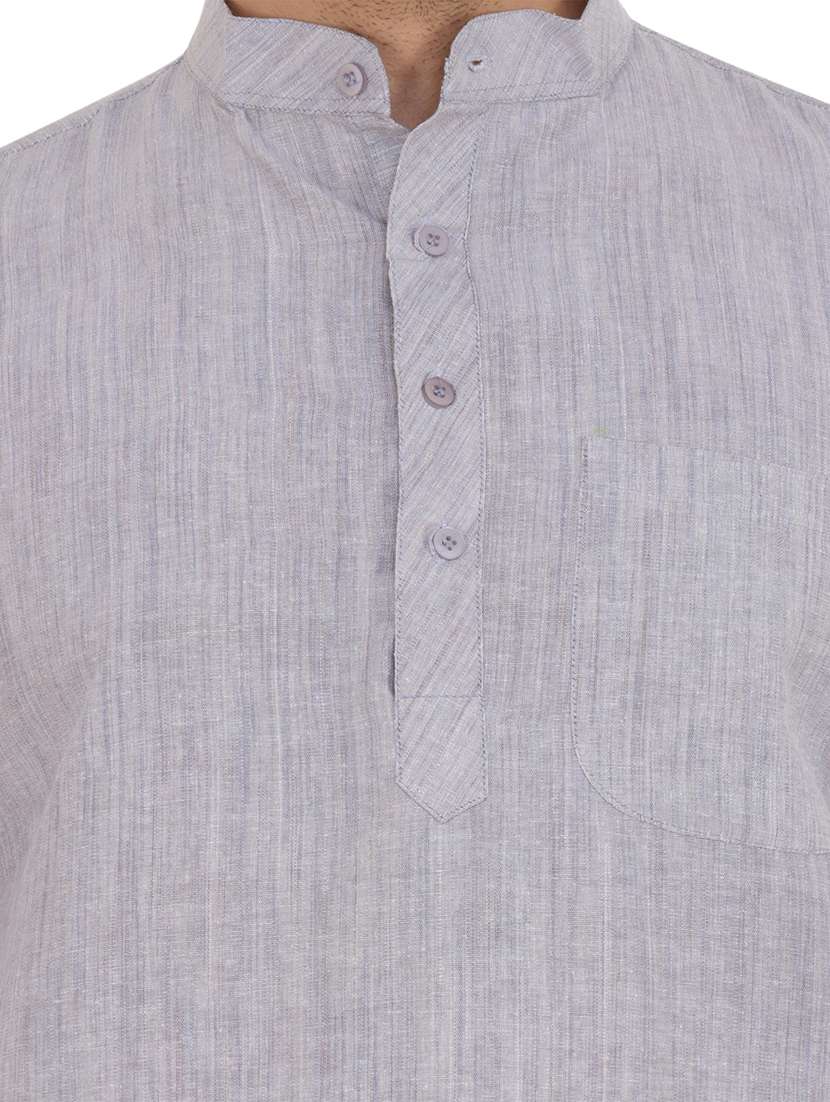 men self design mandarin neck long kurta  - 21537868 -  Standard Image - 4