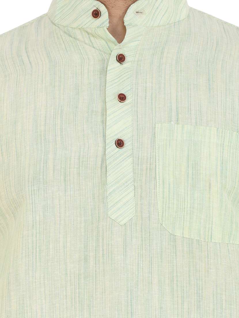 men self design mandarin neck long kurta  - 21537869 -  Standard Image - 4