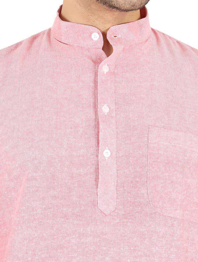 men solid mandarin neck long kurta - 21537879 - Standard Image - 4