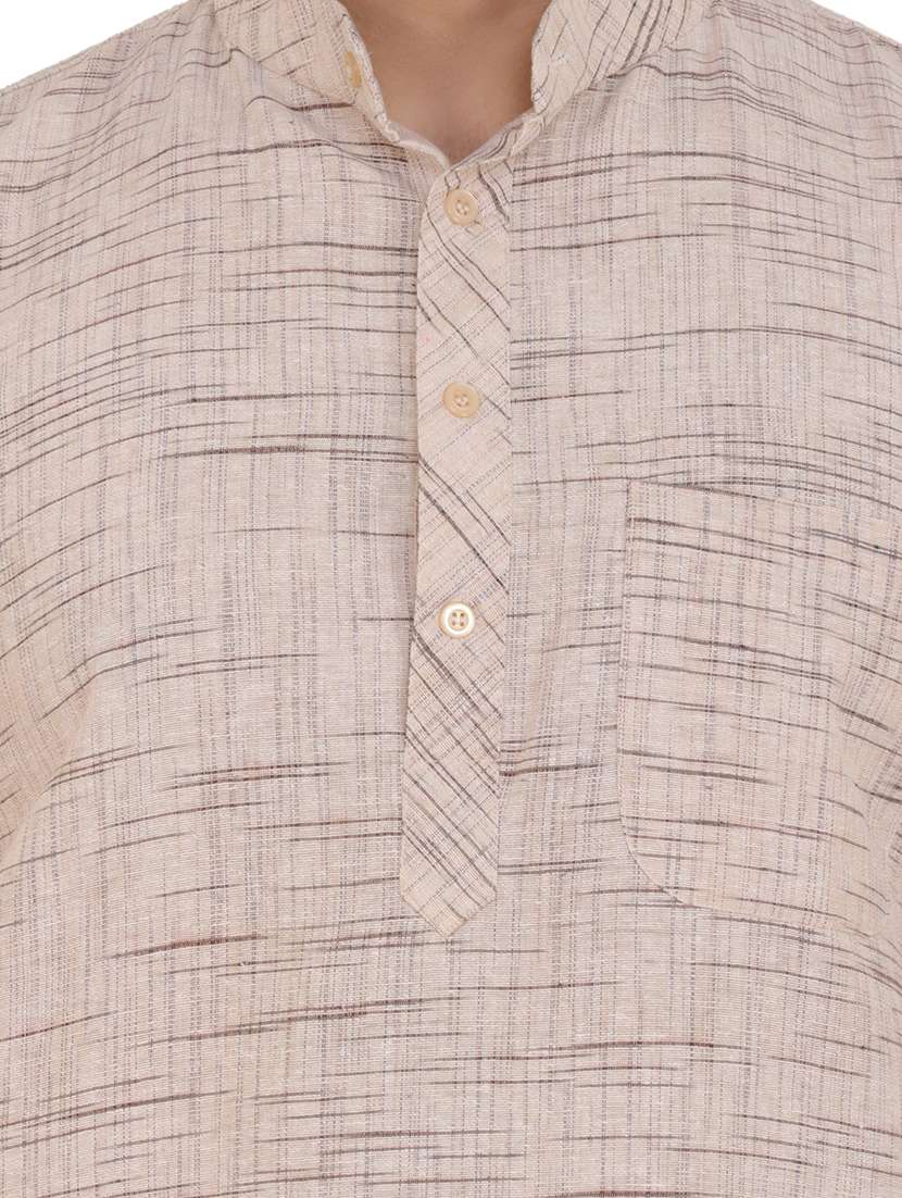 men solid mandarin neck long kurta - 21537885 -  Standard Image - 4