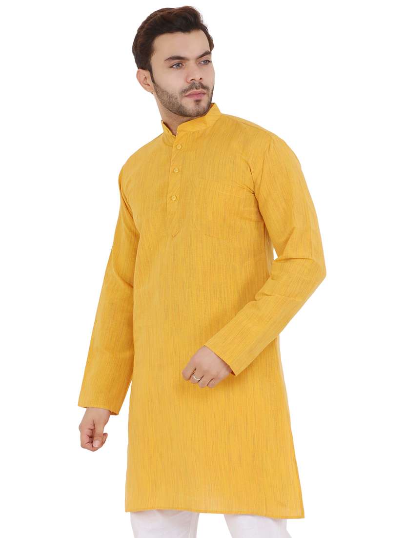 men solid mandarin neck long kurta - 21537893 -  Standard Image - 1