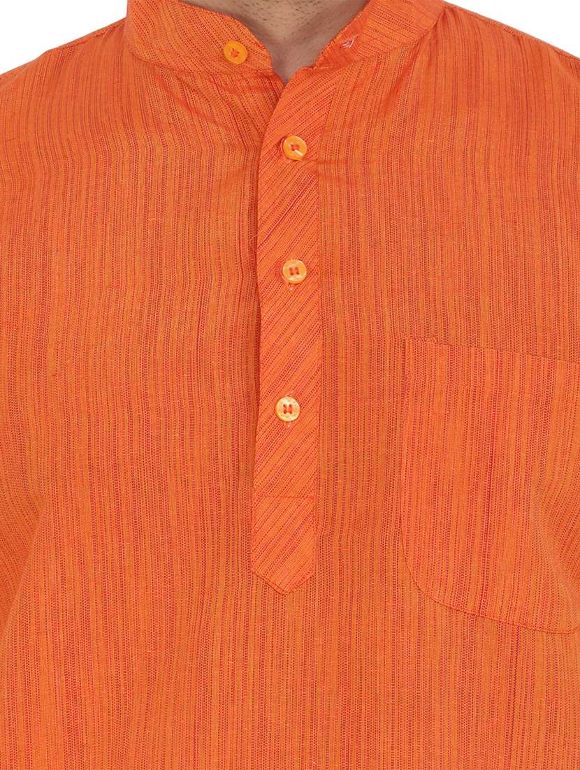 men solid mandarin neck long kurta - 21537897 -  Standard Image - 4