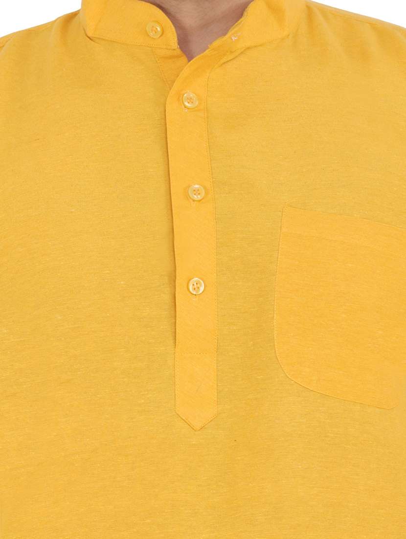 men solid mandarin neck long kurta - 21537908 -  Standard Image - 4