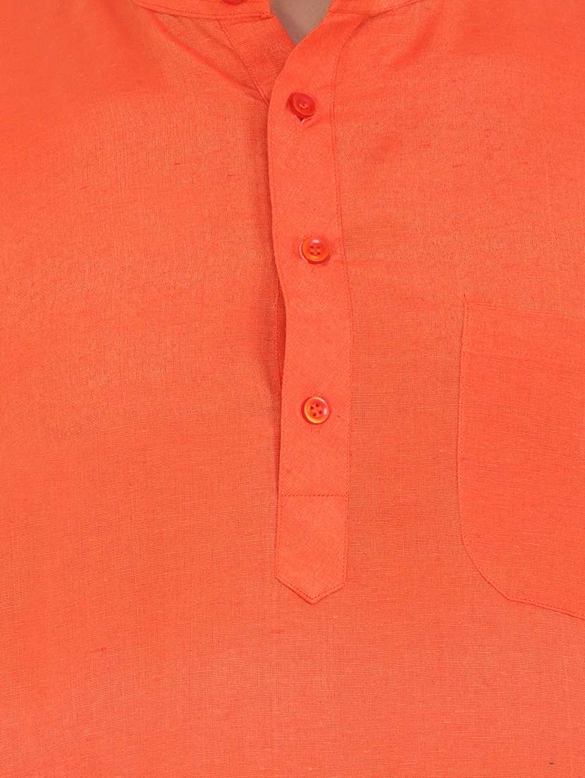 men solid mandarin neck long kurta - 21537910 -  Standard Image - 4