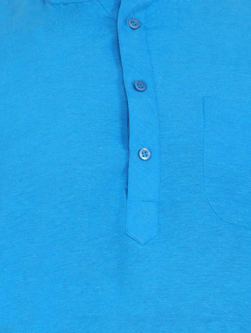 men solid mandarin neck long kurta - 21537911 -  Standard Image - 4