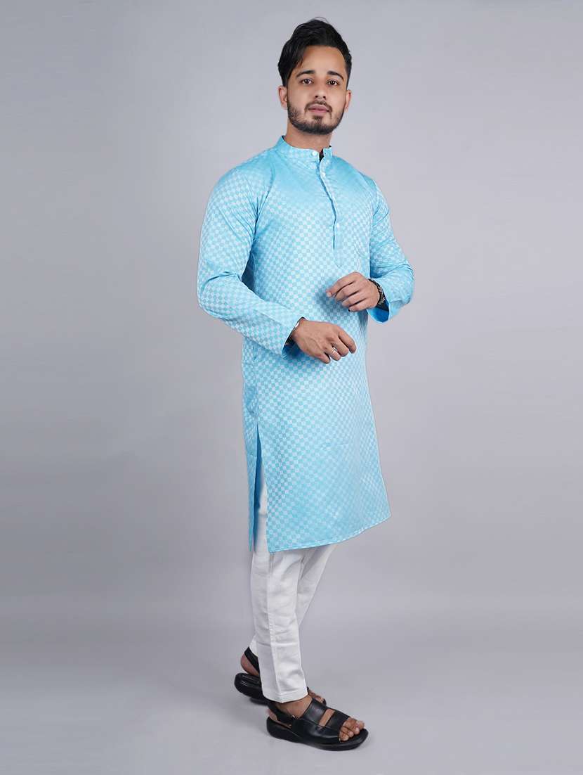 Men Self Design Long Sleeves Kurta - 21537924 -  Standard Image - 1