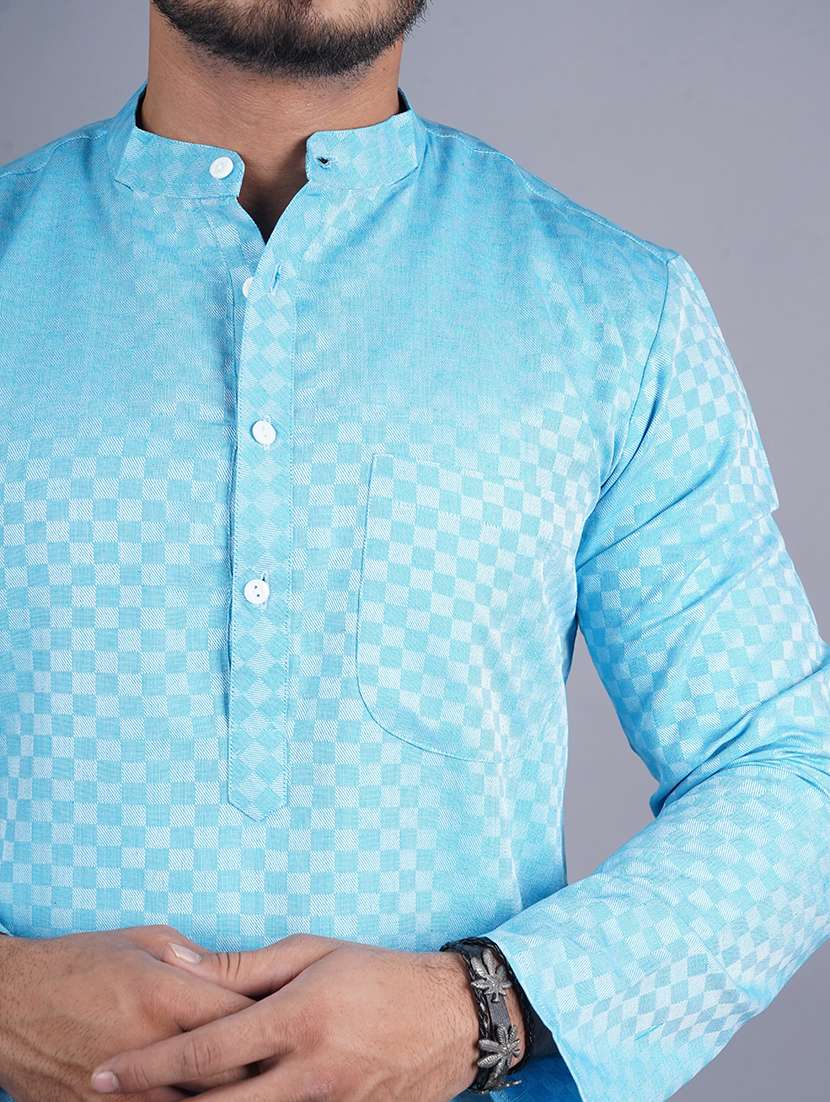 Men Self Design Long Sleeves Kurta - 21537924 -  Standard Image - 4