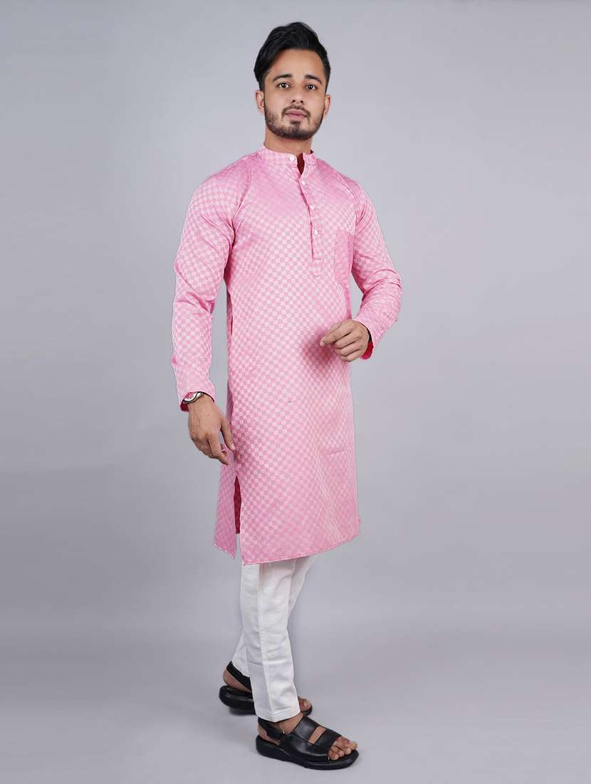 Men Self Design Long Sleeves Kurta - 21537926 -  Standard Image - 1