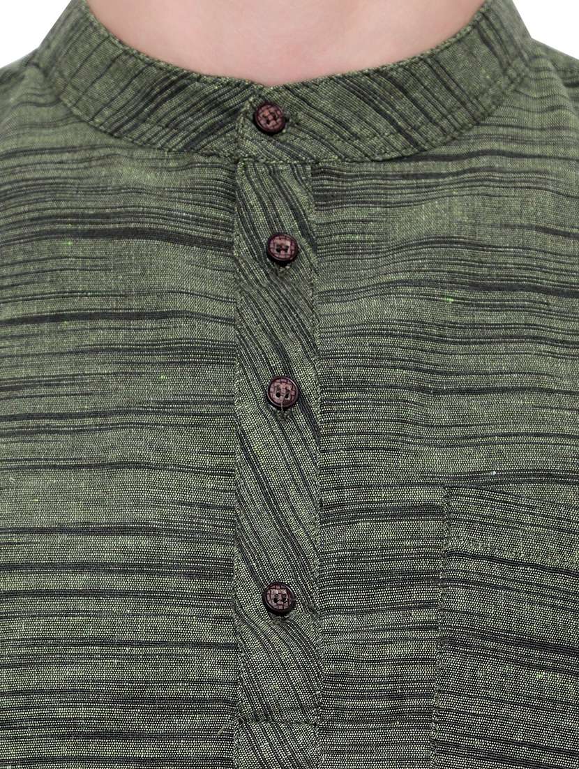 men self design mandarin neck short sleeve short kurta - 21537933 -  Standard Image - 4