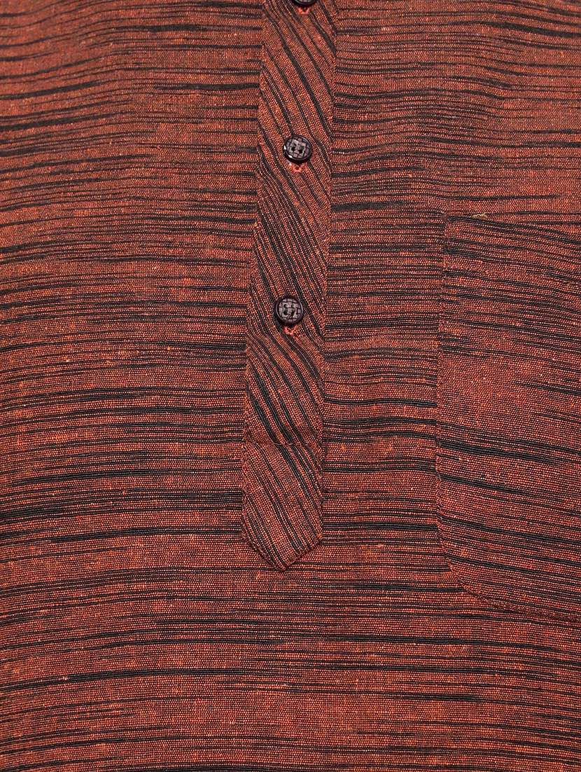 men self design mandarin neck short sleeve short kurta - 21537935 -  Standard Image - 4