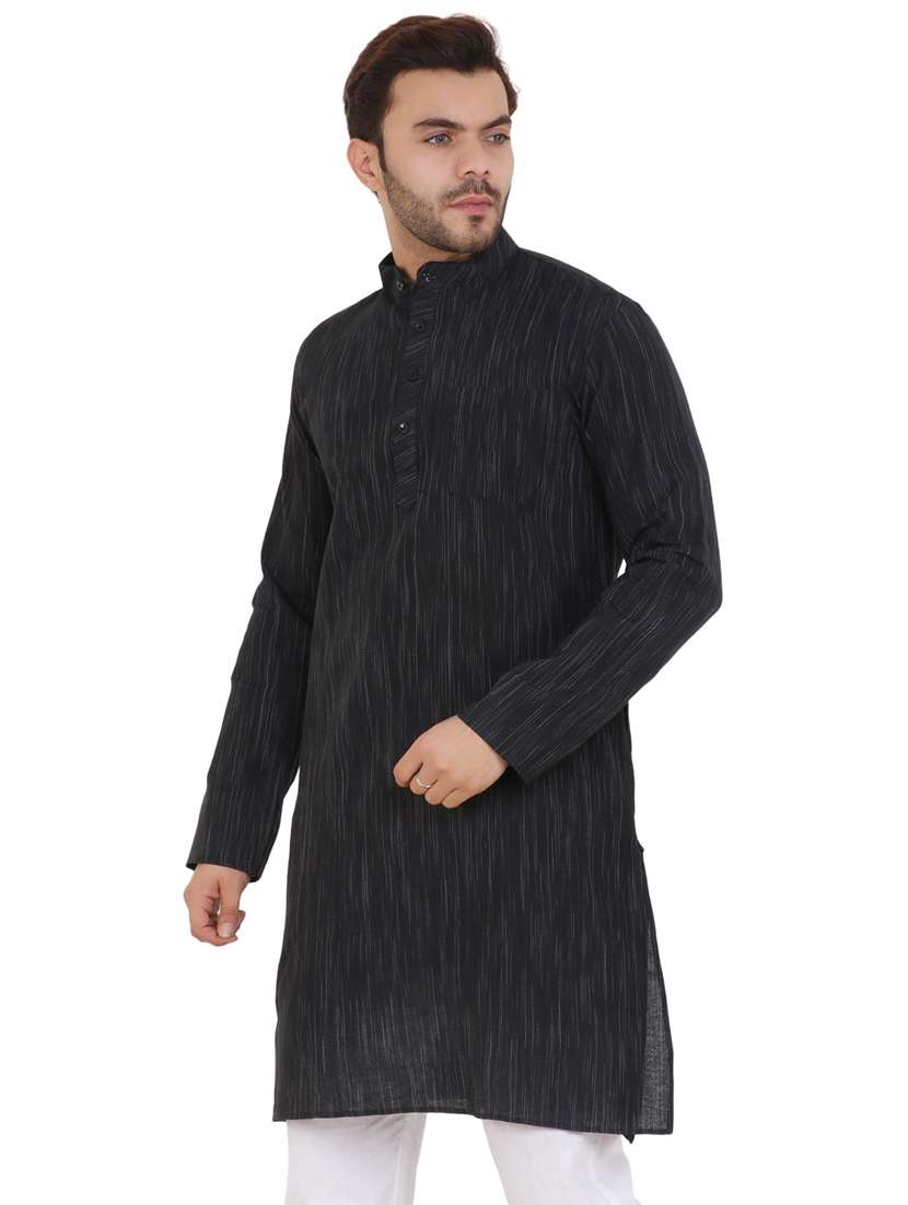 men self design mandarin neck long kurta - 21537950 -  Standard Image - 1