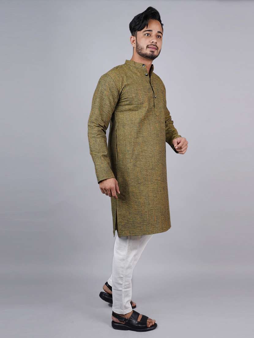 men self design long sleeves kurta - 21537969 -  Standard Image - 1