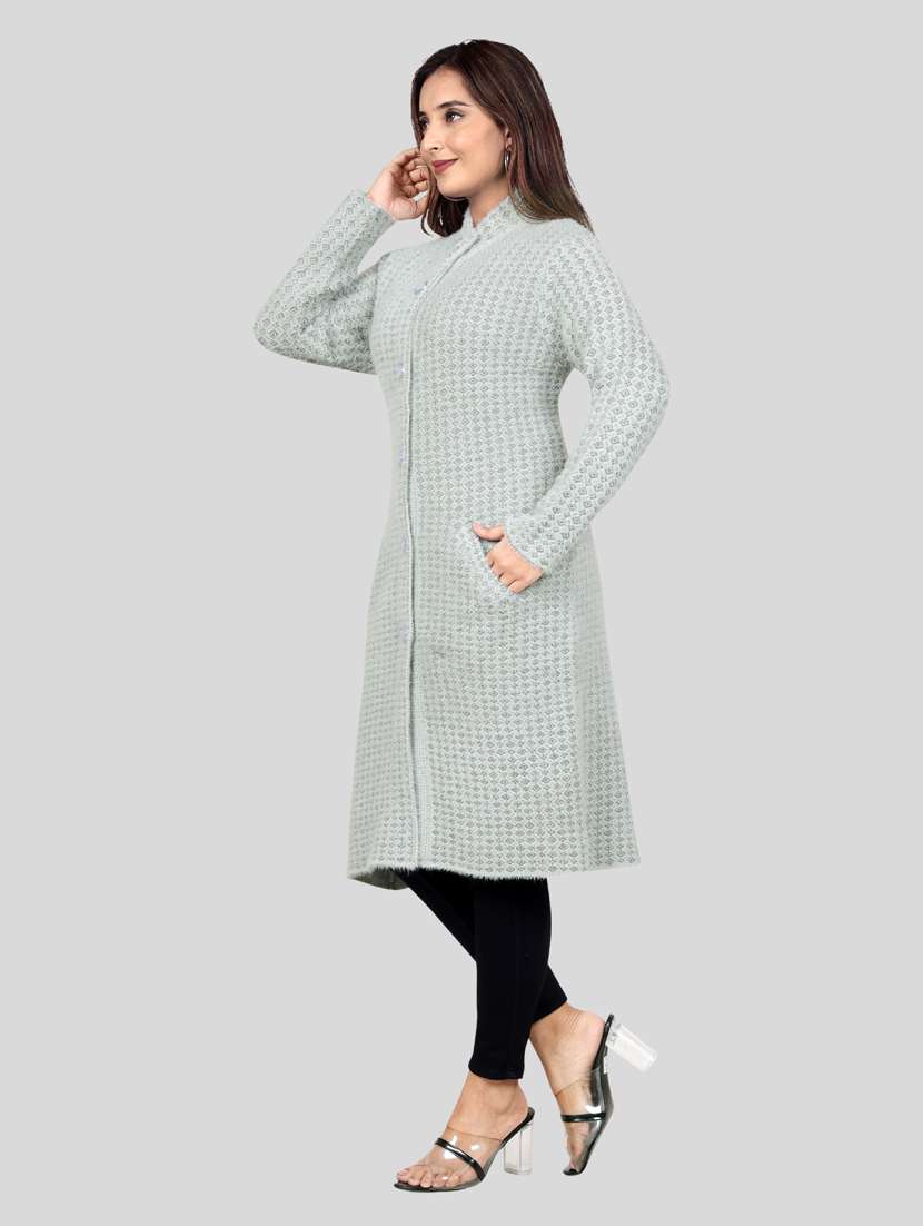 women self design long cardigan - 21537996 -  Standard Image - 1