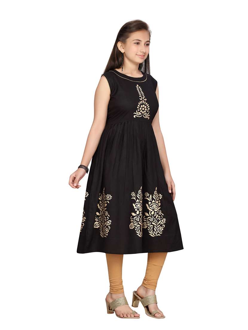 girls printed sleeveless flared kurti - 21538410 -  Standard Image - 1