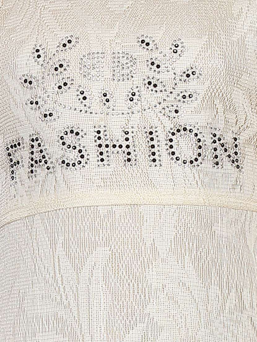 girls self design sleeveless asymmetric frock - 21538429 -  Standard Image - 4