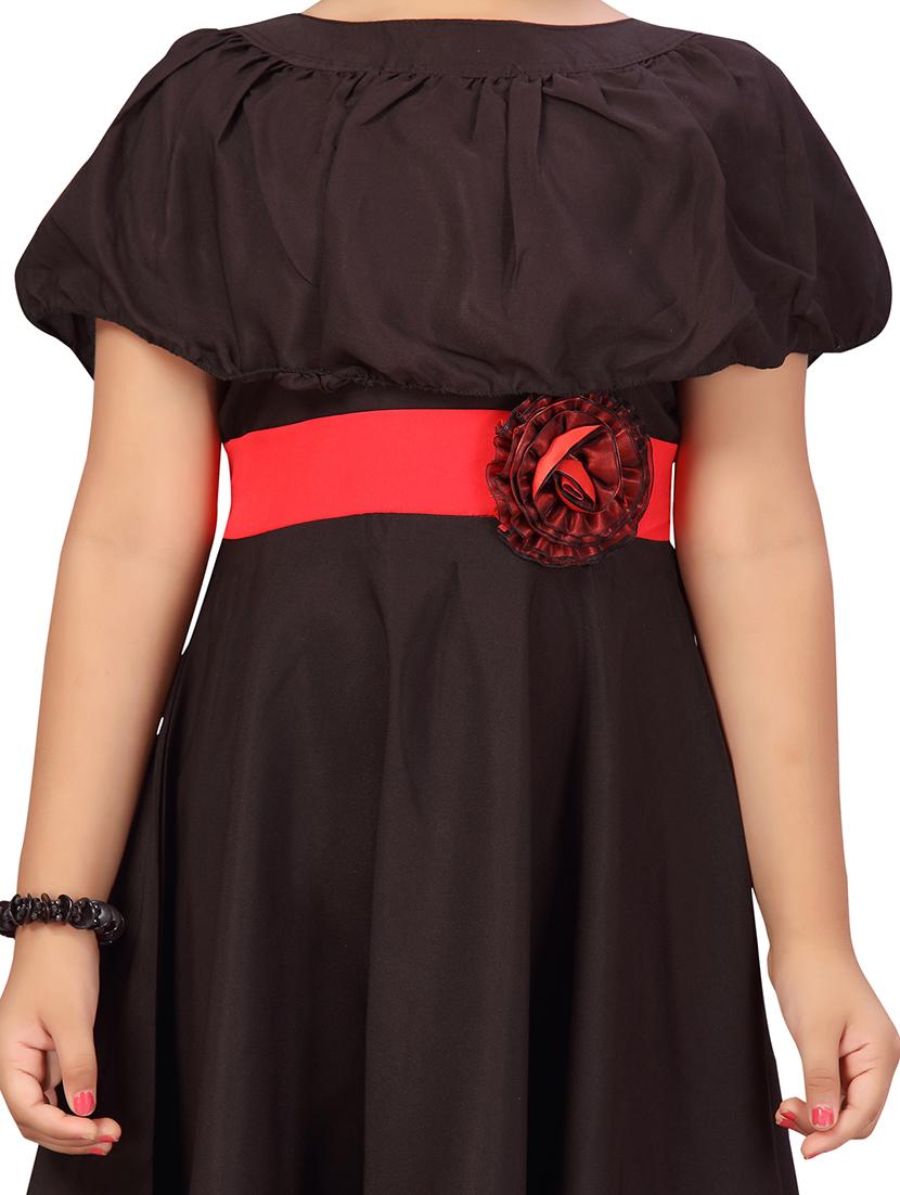 girls solid boat neck frock - 21538452 - Standard Image - 4