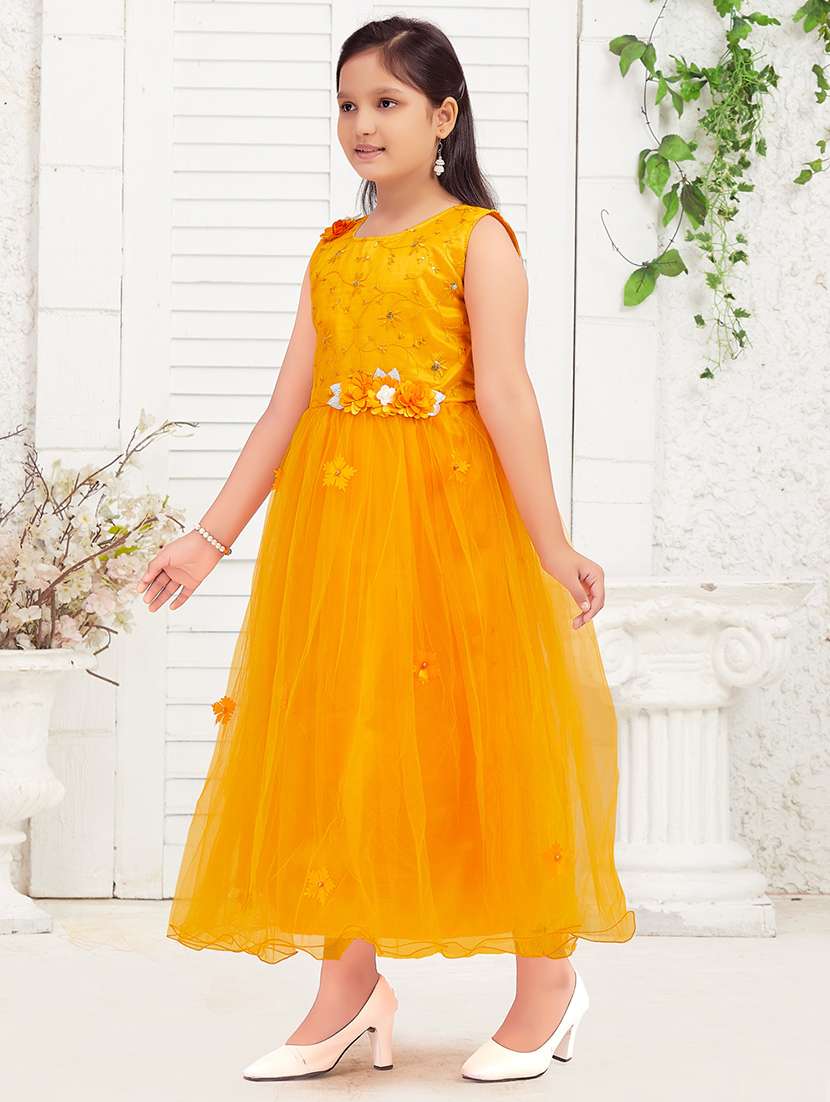 girls embroidered sleeveless party frock - 21538468 -  Standard Image - 1