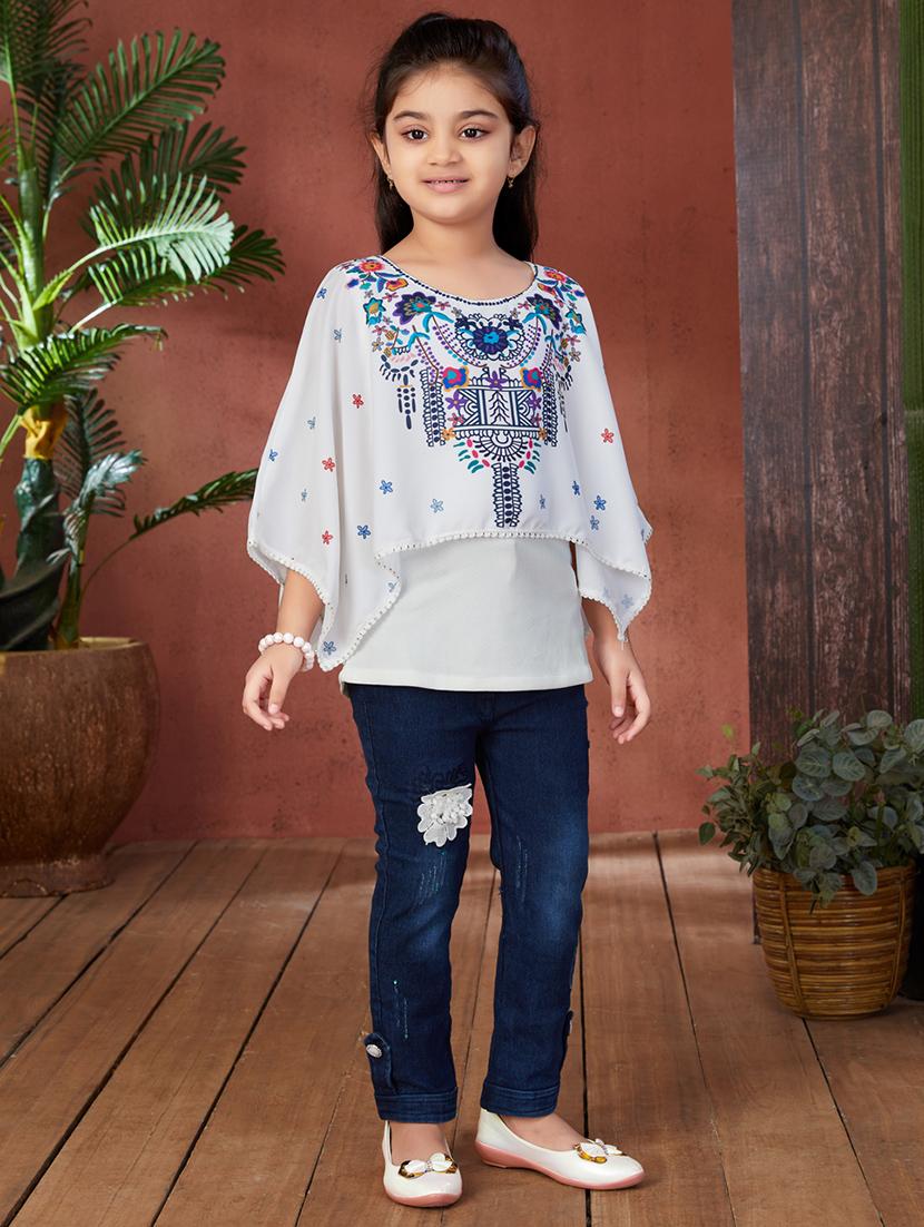girls printed round neck top - 21538498 - Standard Image - 1