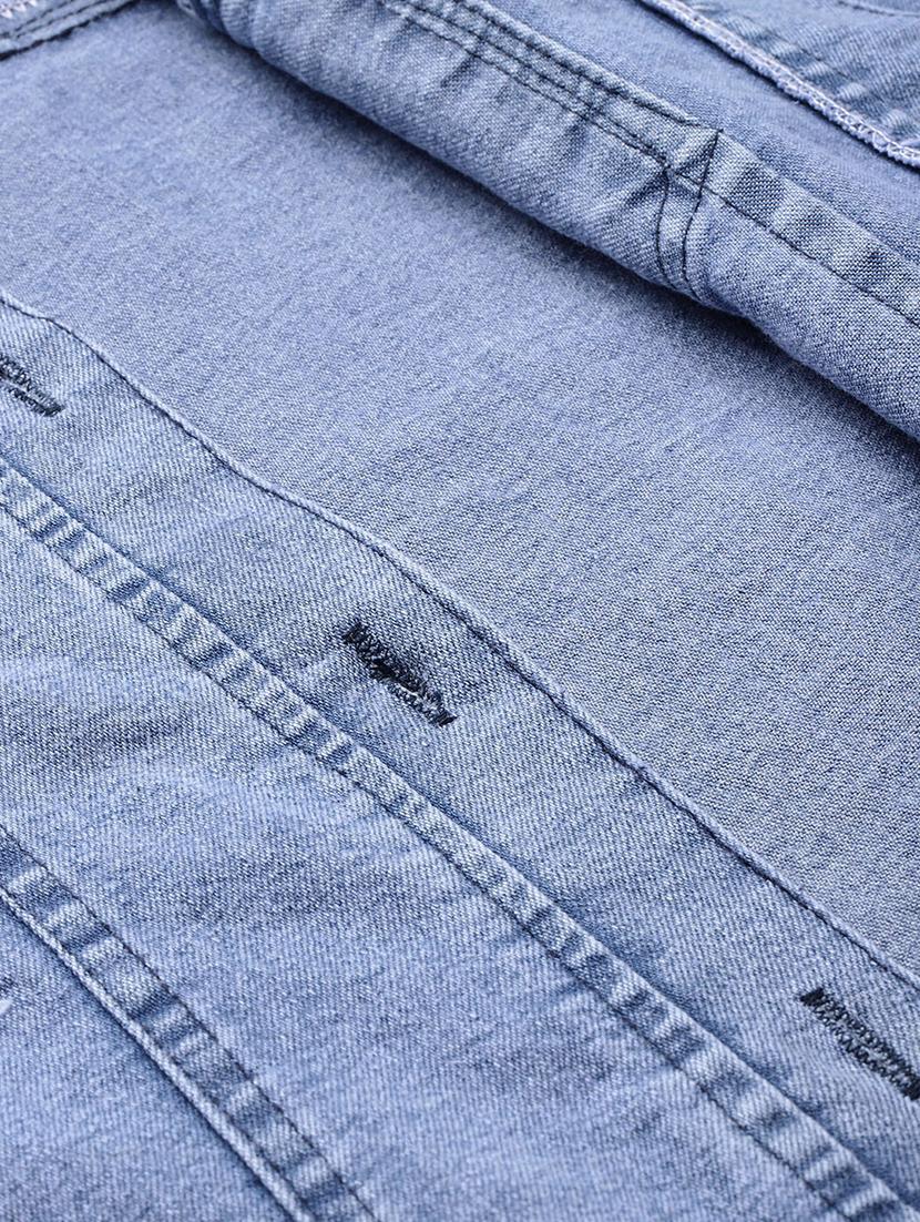 women solids denim summer jacket - 21538519 - Standard Image - 4