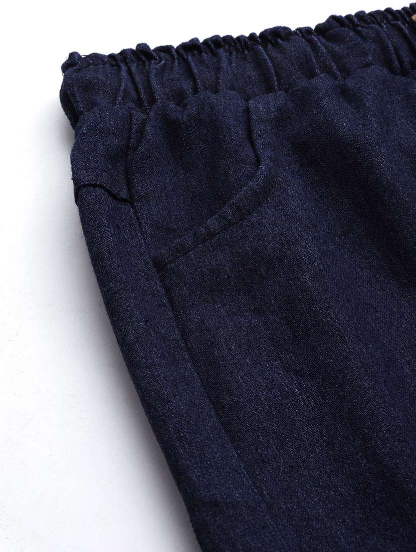 women solids denim joggers - 21538553 -  Standard Image - 4