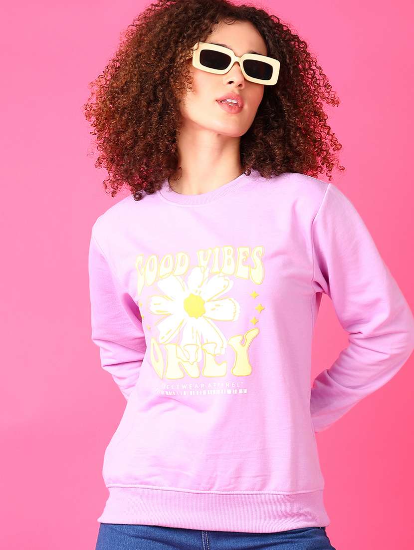 women front print long sleeve sweatshirt - 21538587 -  Standard Image - 1