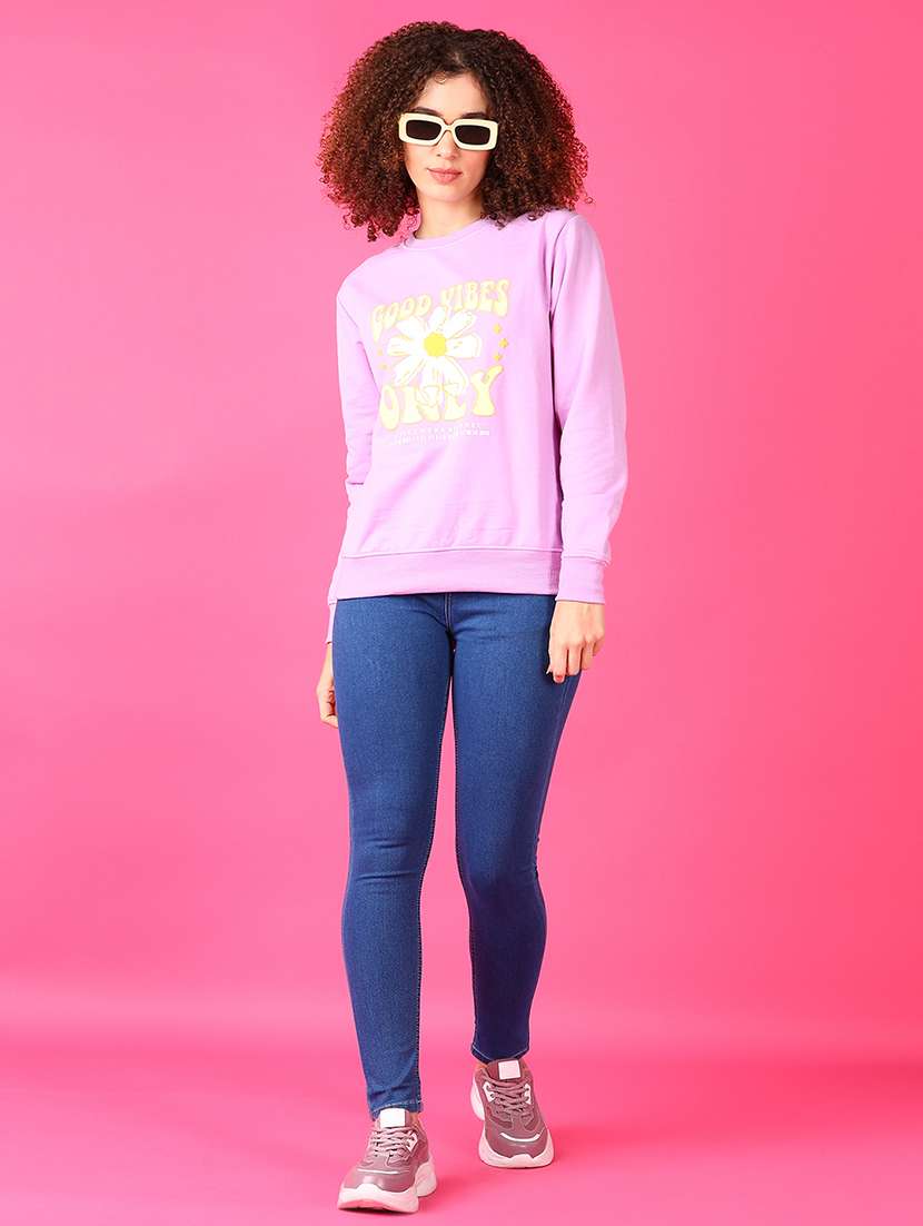 women front print long sleeve sweatshirt - 21538587 -  Standard Image - 4