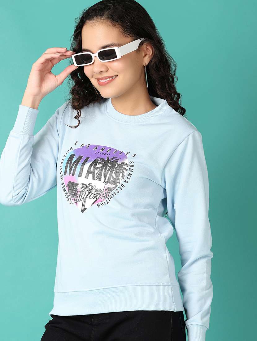 Women Front Print Long Sleeve Sweatshirt - 21538588 -  Standard Image - 1