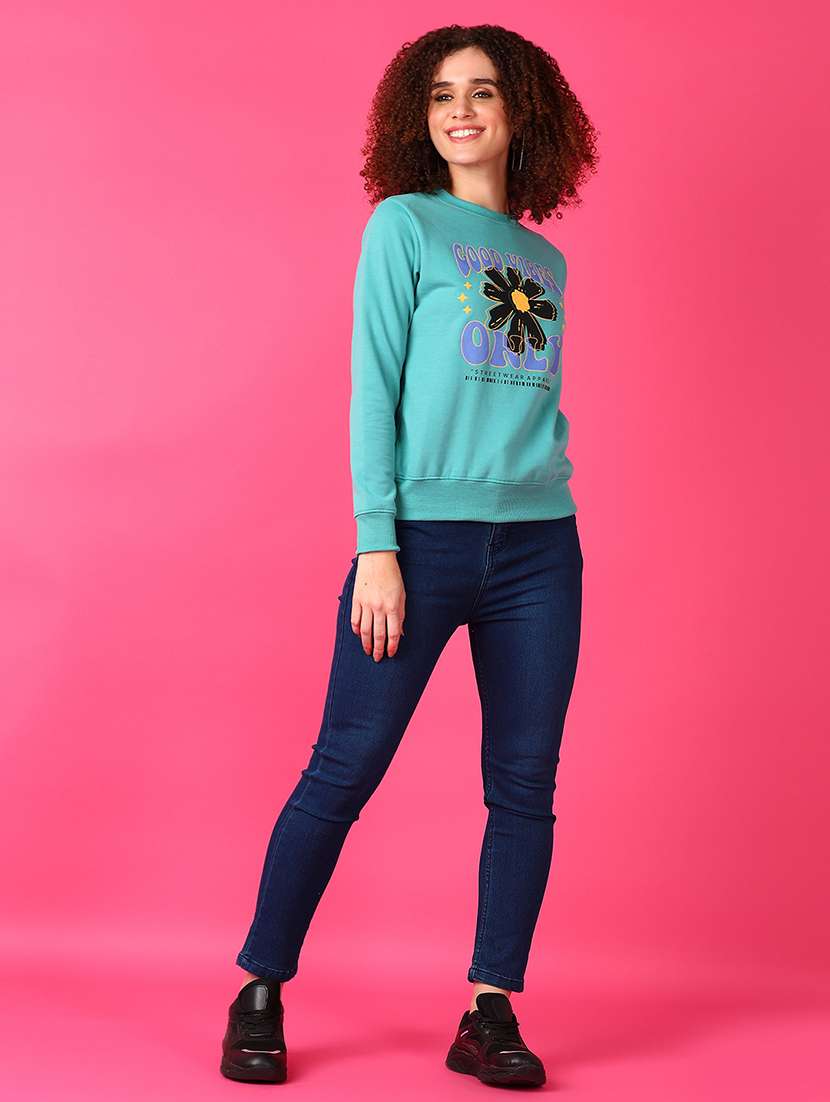 women front print long sleeves sweatshirt - 21538589 -  Standard Image - 4