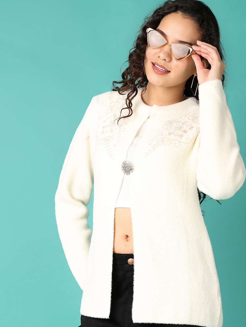 women self design long sleeve cardigan - 21538603 -  Standard Image - 1