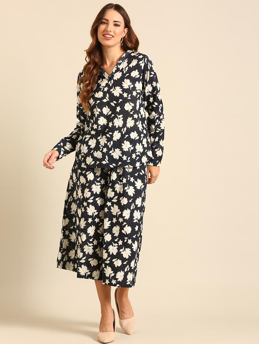 women printed flat front culottes - 21539060 - Standard Image - 4
