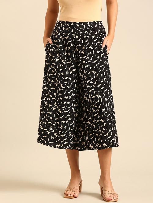 women printed flat front culottes - 21539061 - Standard Image - 0