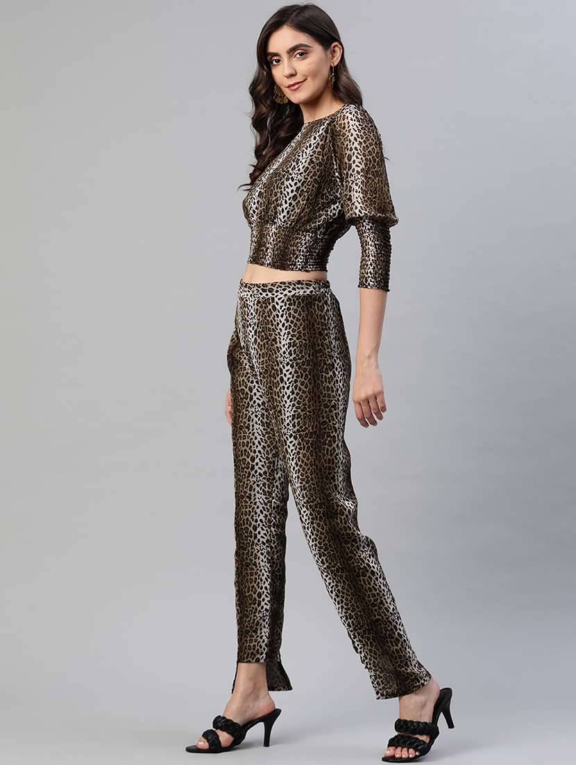 women animal printed top & trouser co-ord set - 21539108 -  Standard Image - 1