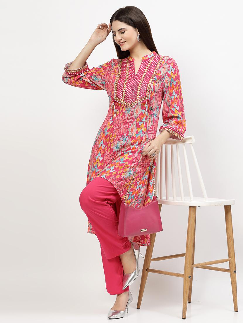 women embroidered detailed kurta pant set - 21539116 - Standard Image - 1