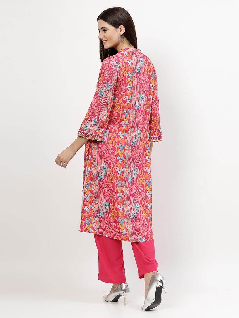women embroidered detailed kurta pant set - 21539116 - Standard Image - 4
