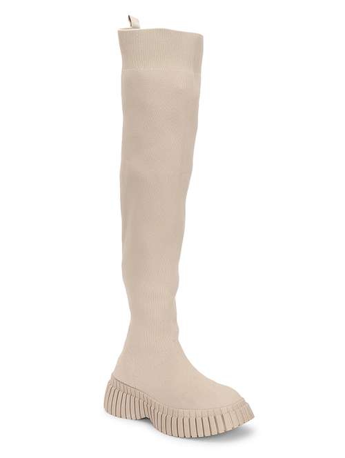 women solid knee length boots - 21539165 -  Standard Image - 0