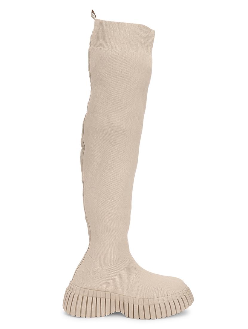 women solid knee length boots - 21539165 -  Standard Image - 1