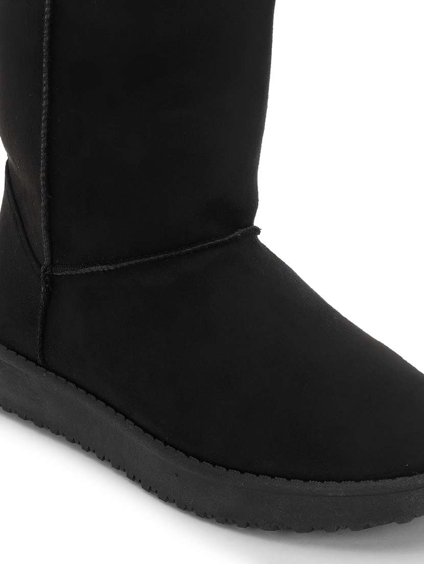 women solid ankle length boots - 21539177 - Standard Image - 6