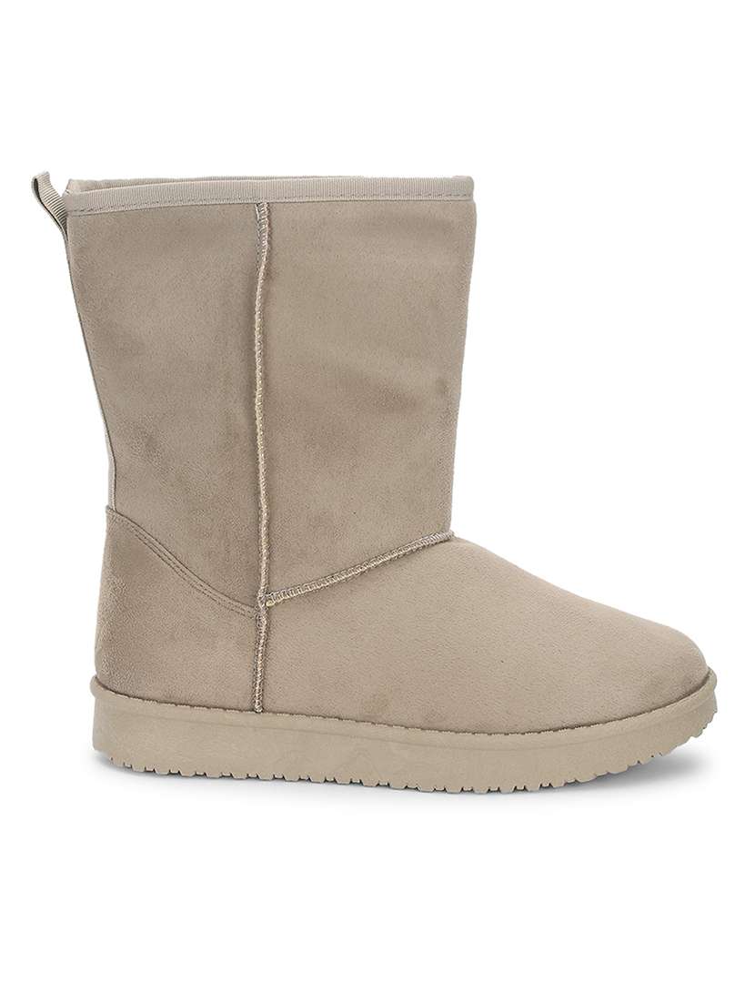 women solid ankle length boots - 21539178 - Standard Image - 1