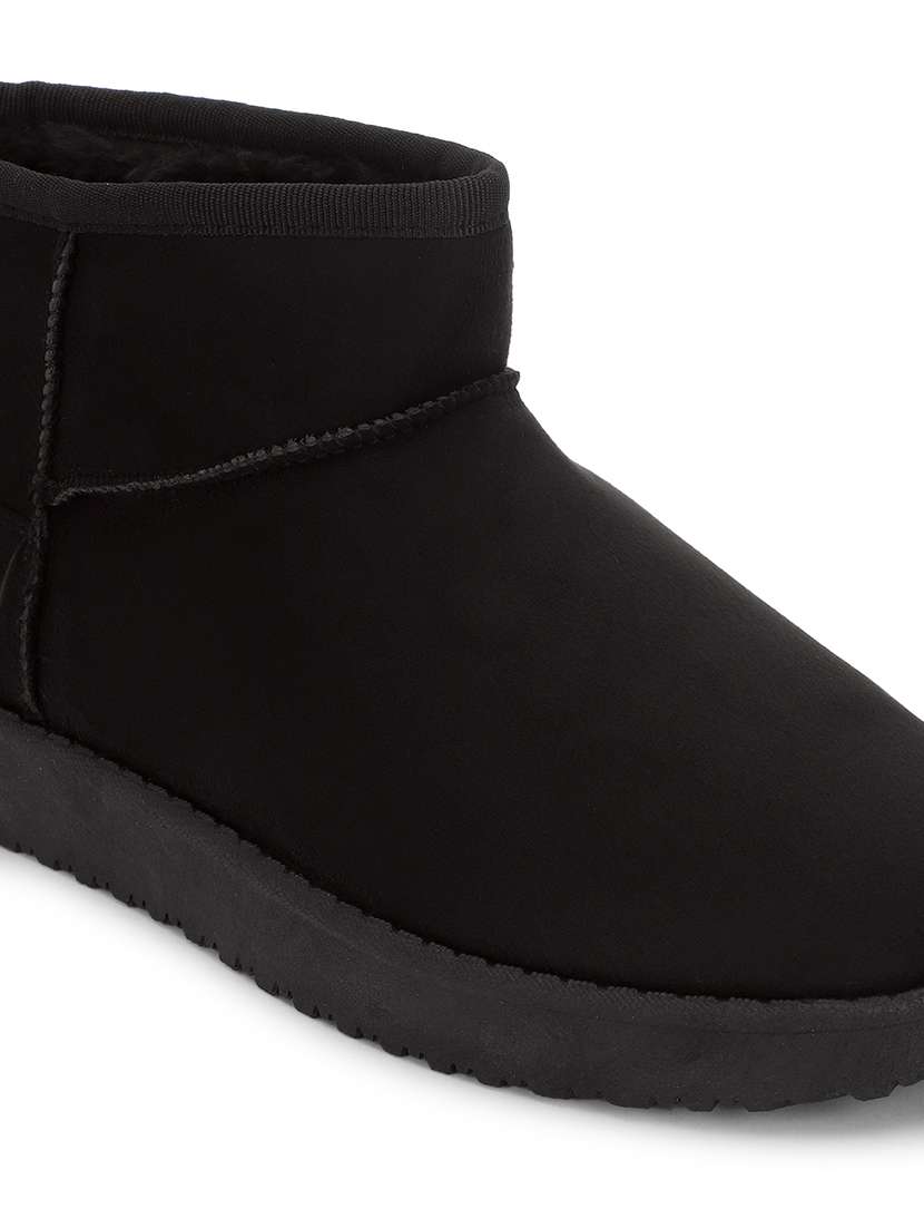 women solid ankle length boots - 21539179 - Standard Image - 6