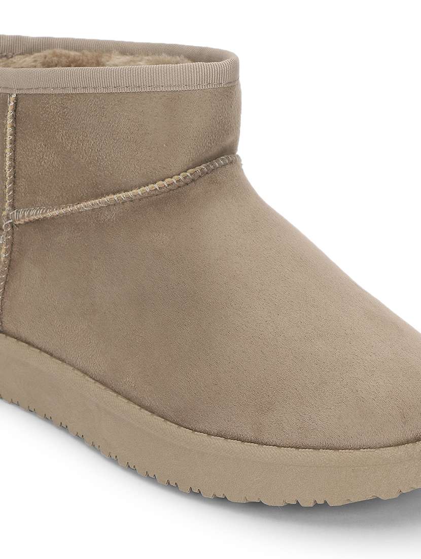 women solid ankle length boots - 21539180 - Standard Image - 6