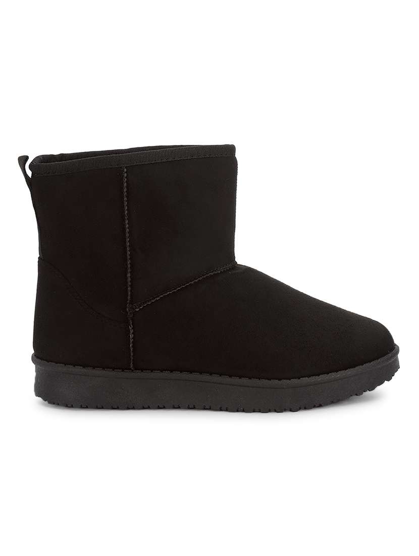women solid ankle length boots - 21539181 - Standard Image - 1