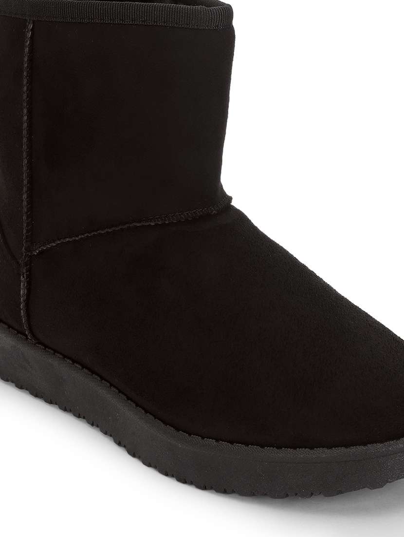 women solid ankle length boots - 21539181 - Standard Image - 6