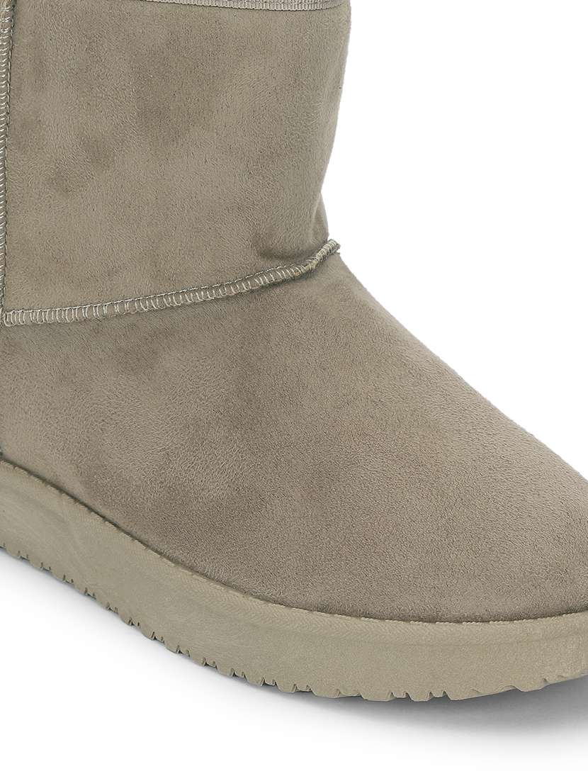 women solid ankle length boots - 21539182 - Standard Image - 6