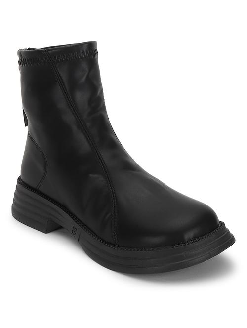 women solid ankle length boots - 21539185 - Standard Image - 0