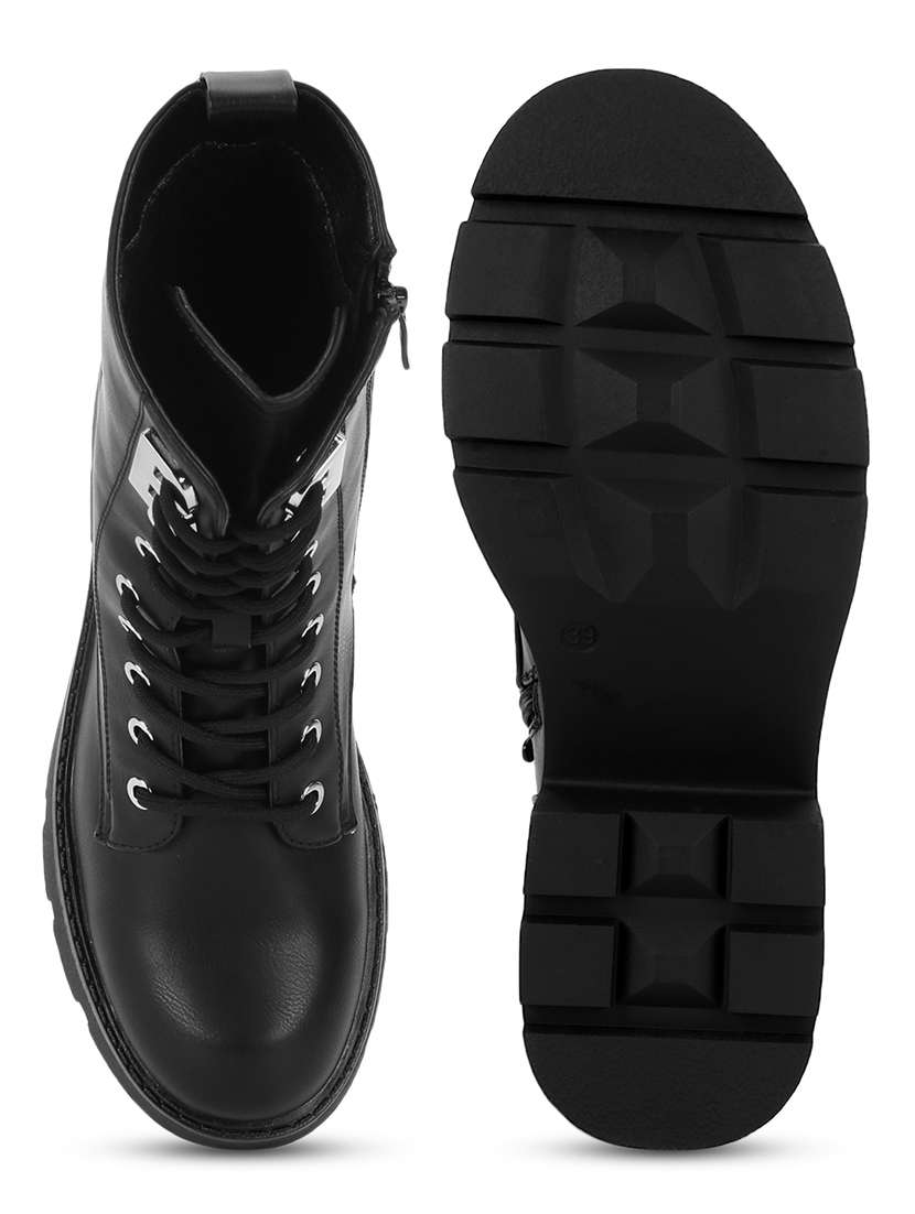 women solid ankle length boots - 21539187 -  Standard Image - 4