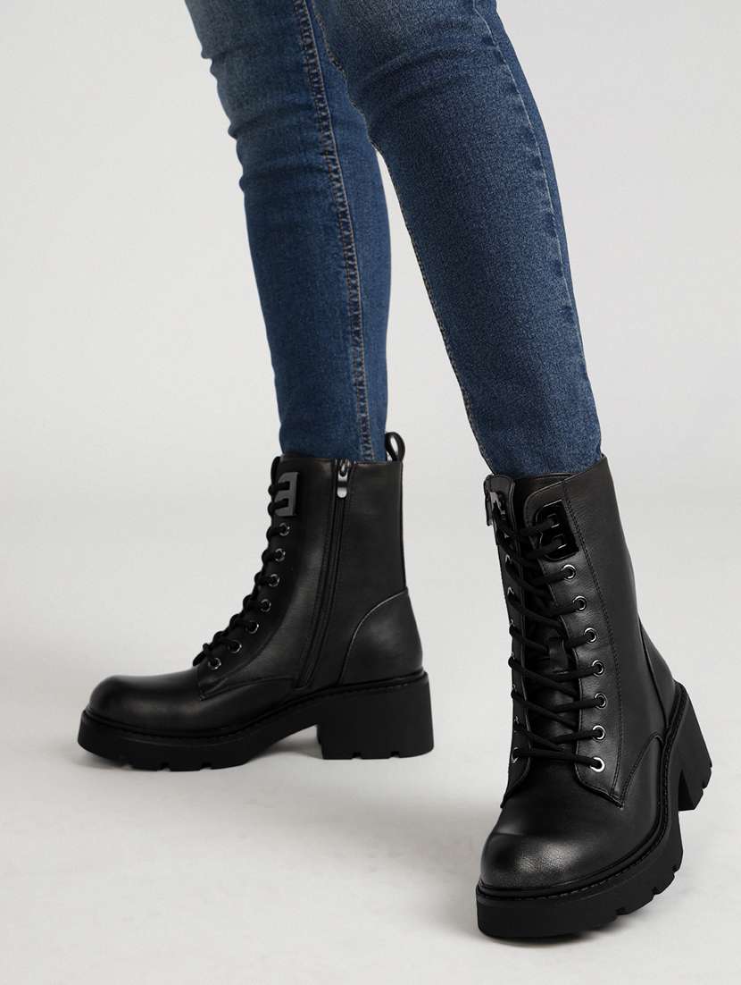 women solid ankle length boots - 21539187 -  Standard Image - 6