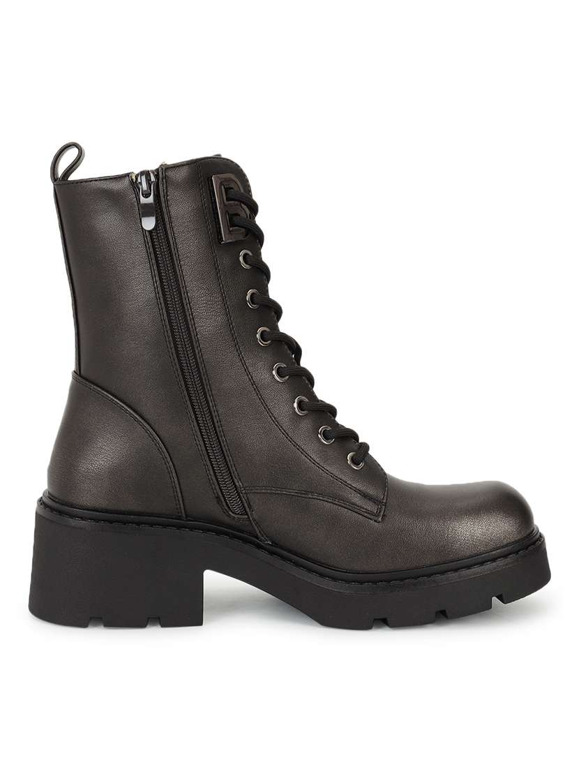 women solid ankle length boots - 21539188 -  Standard Image - 1
