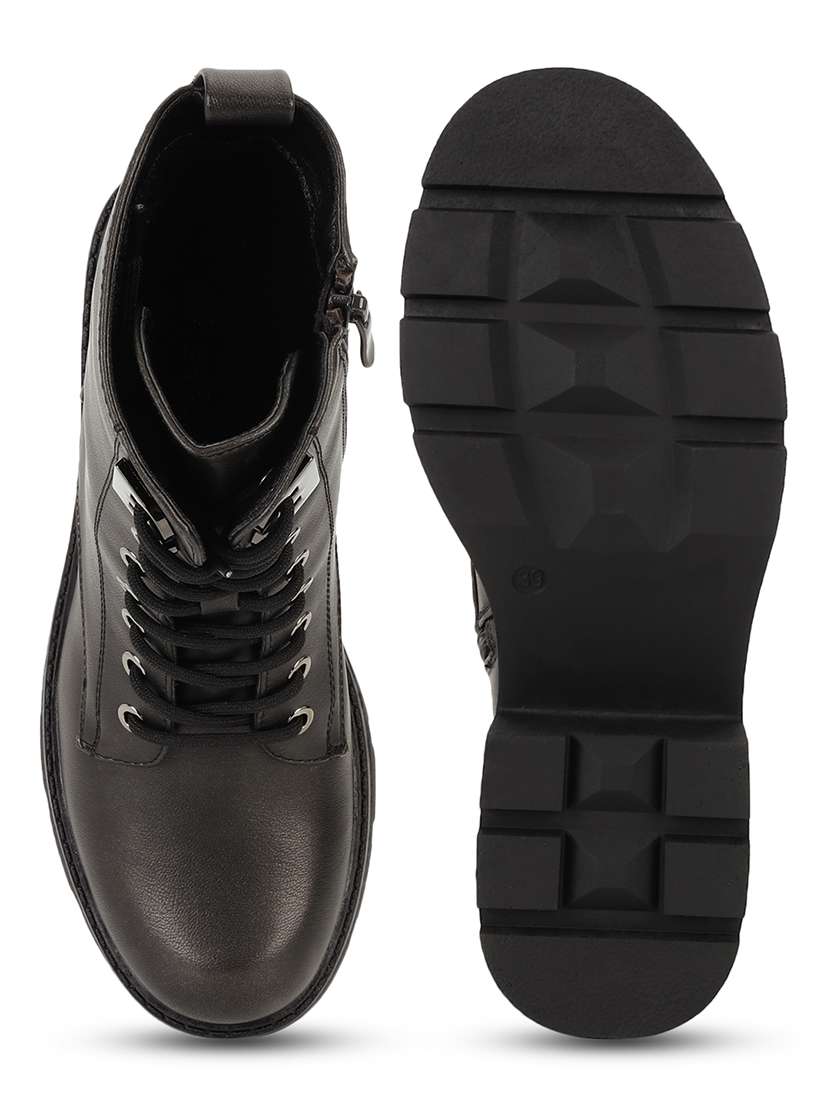 women solid ankle length boots - 21539188 -  Standard Image - 4